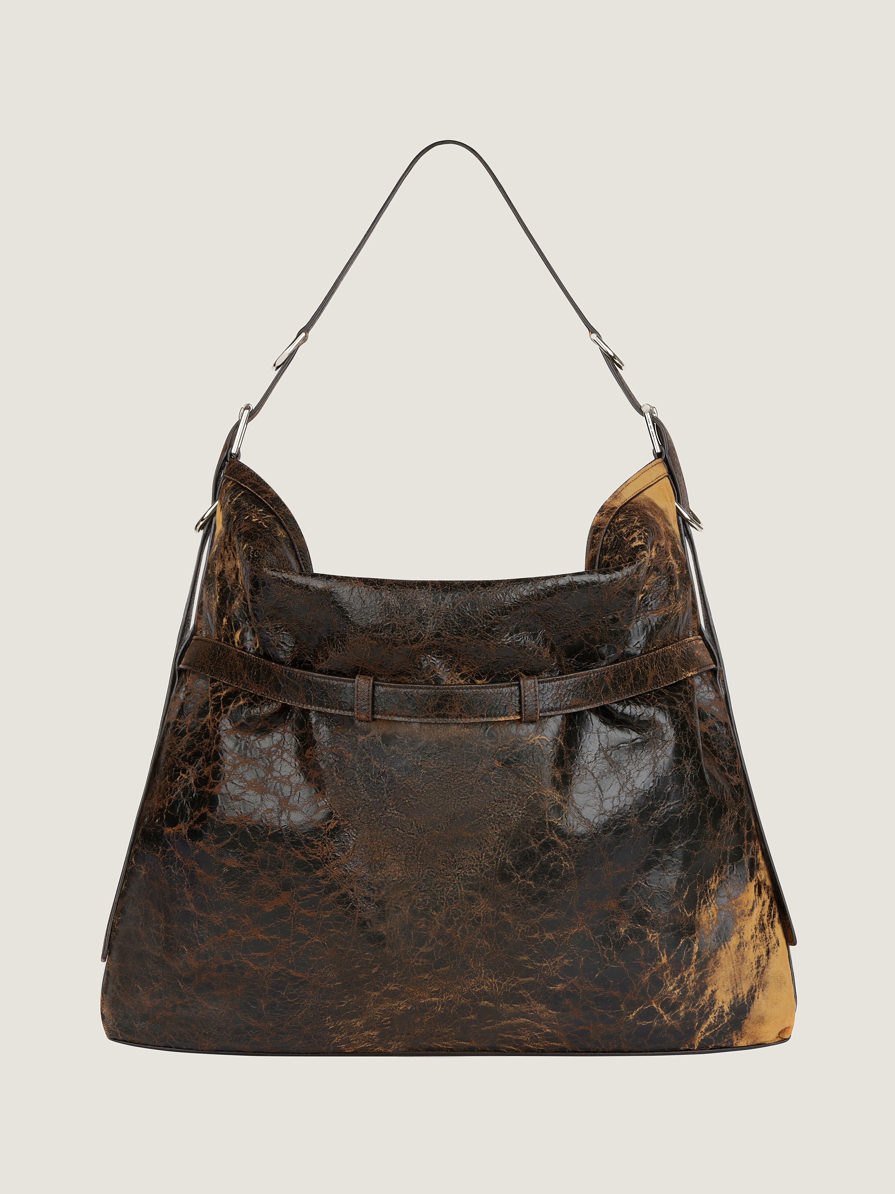 Large Voyou bag in crackled leather